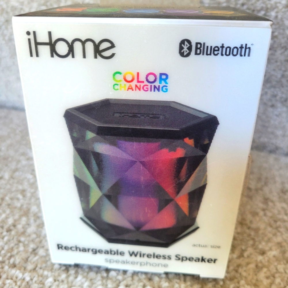 iHome Bluetooth wireless speaker, color changing, multi color